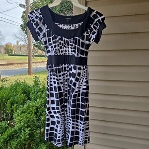 Black and White Patterned Dress